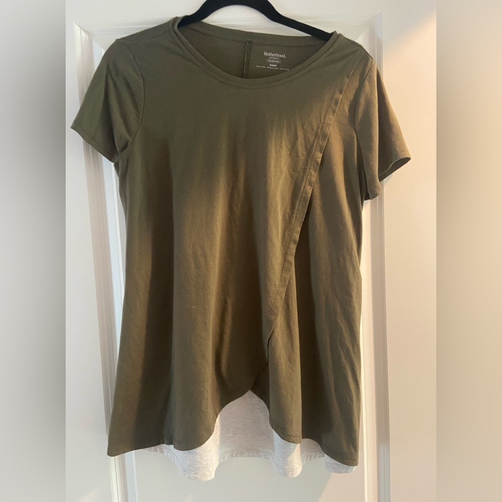 - Motherhood maternity olive nursing top medium